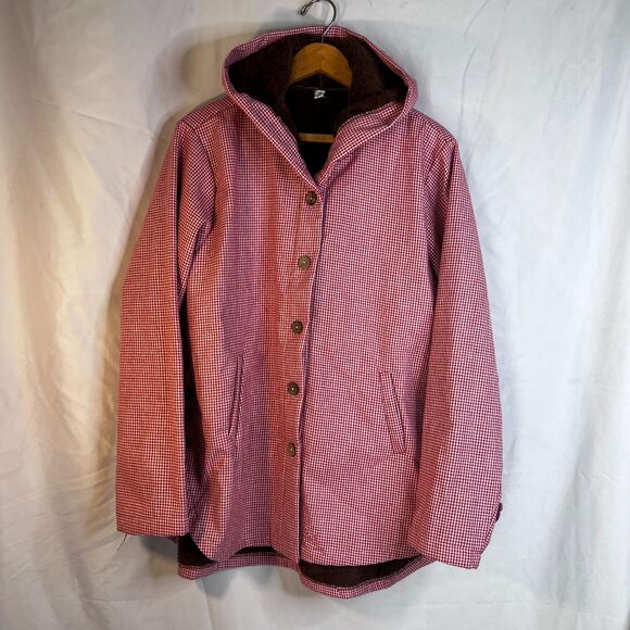 MissLook Gingham Plaid Hooded Faux Fur Lined Jacket Preppy Boho Size XL - Picture 14 of 14